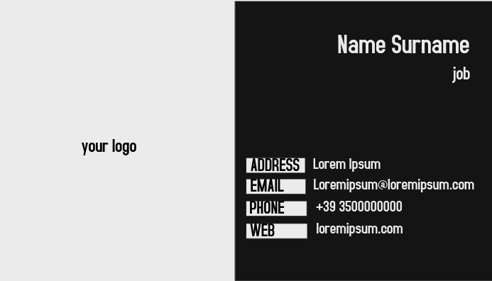 Schwarze Visitenkarte Vorlage Postermywall