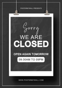 Black Business Hours Notice A3 Video template
