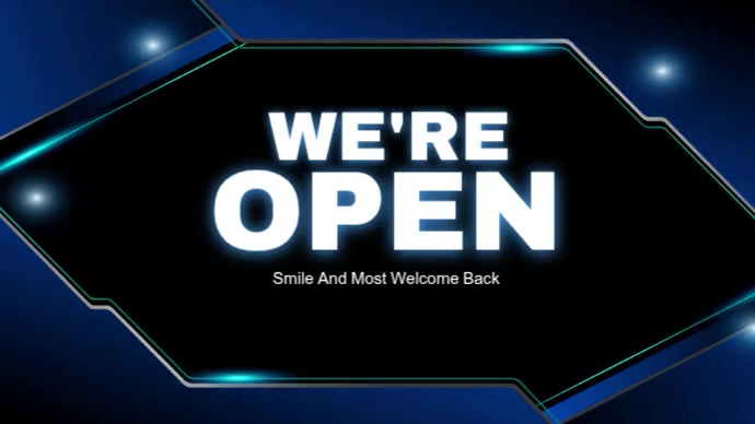 Plantilla de Black Business Reopening Digital Display Video | PosterMyWall