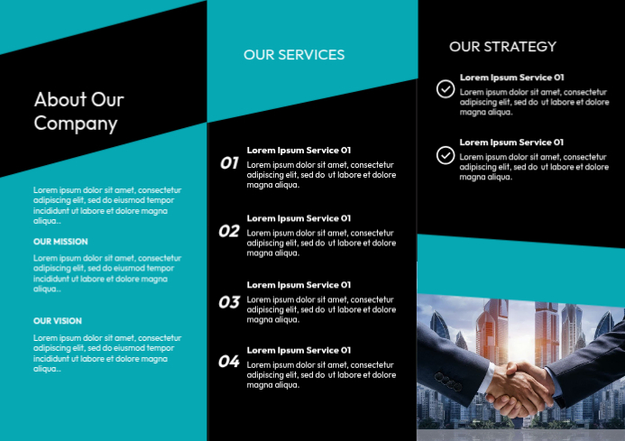 Black Business Services Overview A4 Template | PosterMyWall