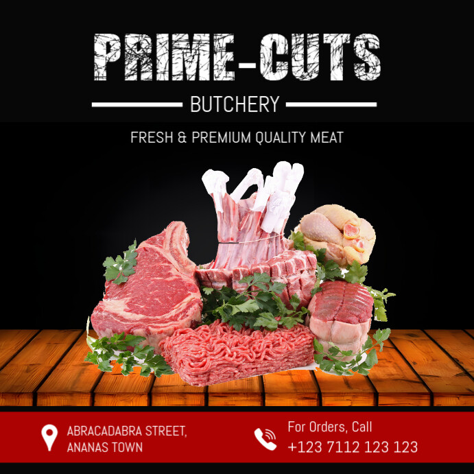 Plantilla de Black Butchery Instagram Post | PosterMyWall