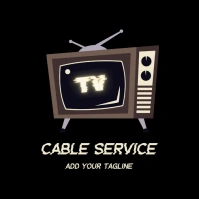 Black Cable Service Logo template