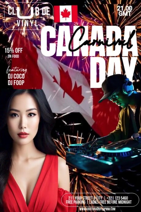 Black  Canada Day Carnival  Poster 海报 template