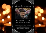 Black Candle Funeral Program Postcard template