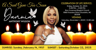 Black Candle Light Funeral Flyer Memorial Flyer Facebook Shared Image Video template