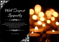 Black Candle Sympathy Card Postcard template