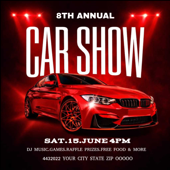 Car Show Event Instagram Ad Template | PosterMyWall