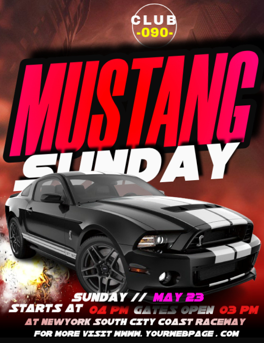 Funny Racing Event Flyer Black Car Racing Event Flyers Template | PosterMyWall