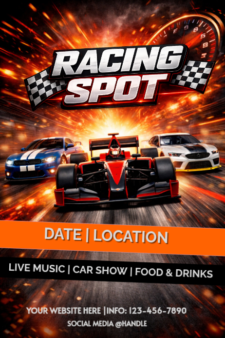 Car Racing Event Poster Black Car Racing Event Poster Template | PosterMyWall