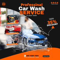 Black Car Wash Service Promotion Instagram Post template
