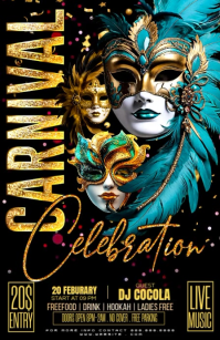 Black Carnival Celebration Tabloid Video Tabloïd template