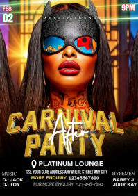สีดำ Carnival Party A3 Template