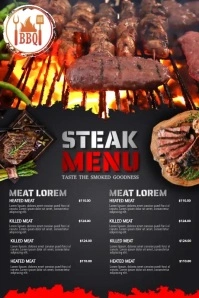 Black Carnival Steak Menu Video Plakat template
