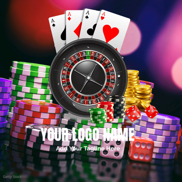 Black  Casino Game Gambling Roulette, Logo template