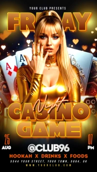 Black Casino Game Night Flyer Instagram Story template