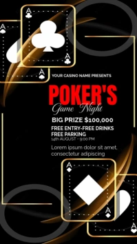 Black Casino Night Digital Display (9:16) template