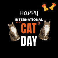 Black  Cat Day , International Cat Day Instagram Post template