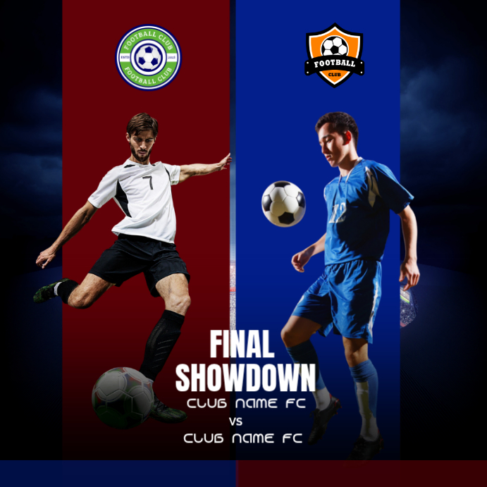 Black Championship Final Template, Grand Final Match Poster, Football ...