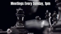 Black Chess Club Invitation Video Digital Display (16:9) template