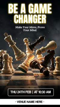 Black Chess Tournament Instagram Story template