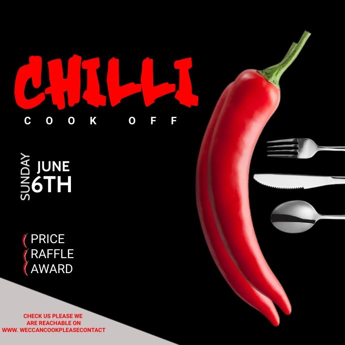Large Event Cook Posts BLACK CHILI COOK OFF Template | PosterMyWall