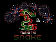 Black  Chinese New Year,year Of The Snake 2025 Yard Sign Cartello da esterno template