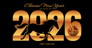Black Chinese New Year Facebook Shared Image template