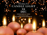 Black Christmas Candle Light Service Yard Sign template