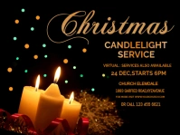 Black  Christmas Candlelight Service Yard Sign template