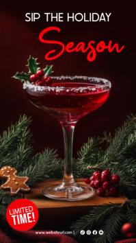Black Christmas Cocktail Instagram Story template