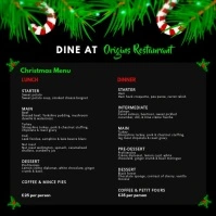 Black Christmas Menu Square Video Vierkant (1:1) template