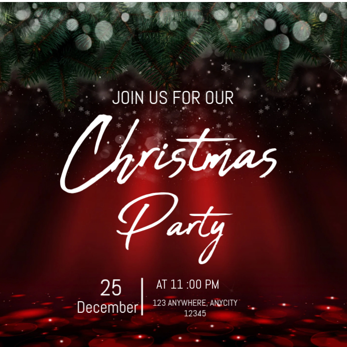 Black Christmas Party Instagram Post Template | PosterMyWall