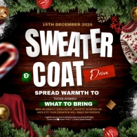 Black Christmas Sweater Party Instagram Post template