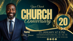 Black Church Anniversary Digital Display Video template