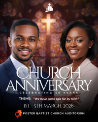 Black Church Anniversary Instagram Portrait Template