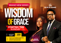 Black Church Event A6 template