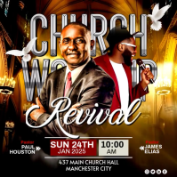 Black Church Revival Event Instagram Post Video template