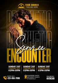 Black Church Service Event A2 template