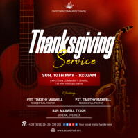 Black Church Thanksgiving Service Instagram Post template