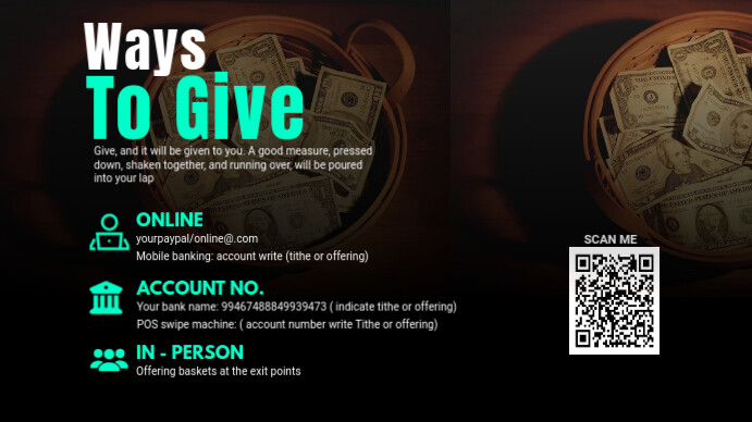 Black Church Ways To Give Digital Display (16:9) template