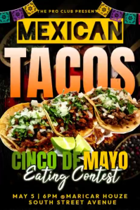 Sort Cinco de Mayo Eating Contest Plakat Template