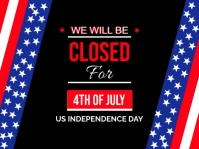 Black  Closed , Closed For 4th Of July Yard Sign Gårdskilt template