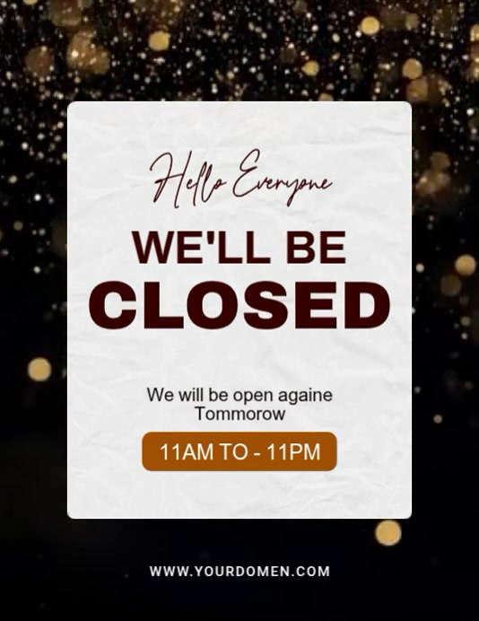 Closed Announcement Flyers Template | PosterMyWall