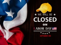 Black  Closed On Labor Day Yard Sign Sinal de jardim template