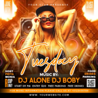 Black Club DJ Event Square Video template