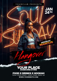 Black Club Event Promotion A5 template