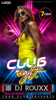 Black Club Night Event Instagram Story Video template
