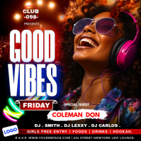 Black Club Party Square template