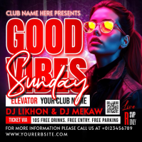 Black Club Party Square Video Quadrado (1:1) template