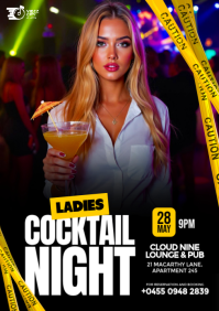 Black Cocktail Party Flyer A4 template
